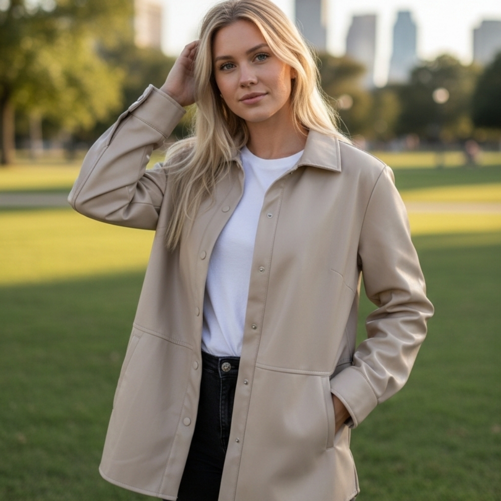 COPY - Chico's leather shirt jackets